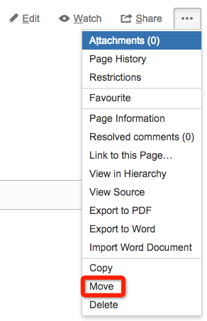 Move page menu of Confluence