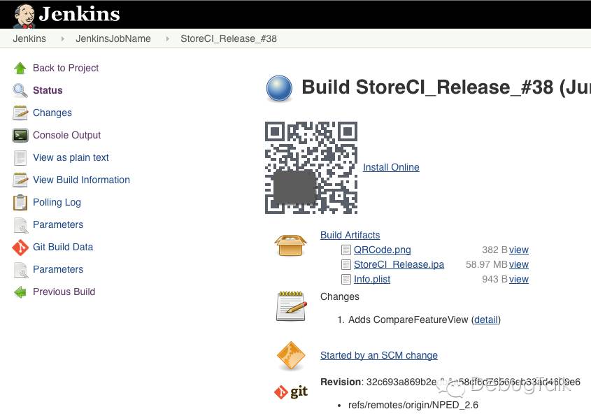 Build view of Jenkins Job